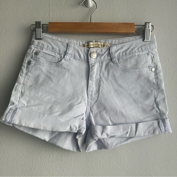 NWOT French Connection Mid Rise Cuffed Denim Shorts in Pale Lilac - Picture 6 of 10